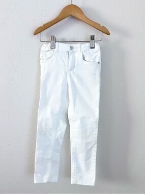 Zara Girls White Jeans Adjustable Waist Size 4/5